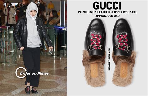 taehyung gucci white slippers|bts Gucci accessories.